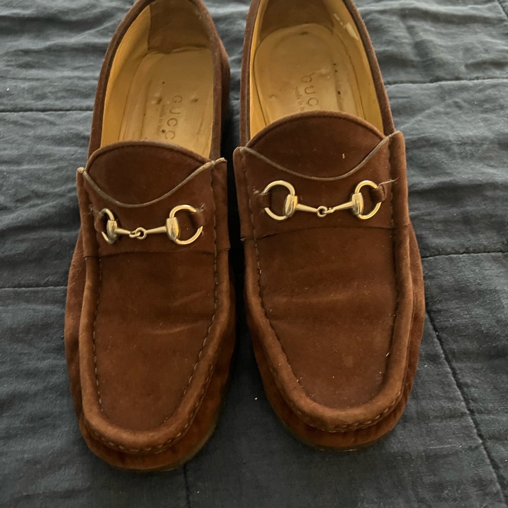 Gucci Brown Suede Loafers